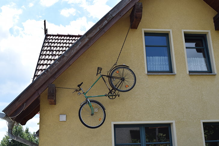 bicicleta, copia de seguridad, inusual