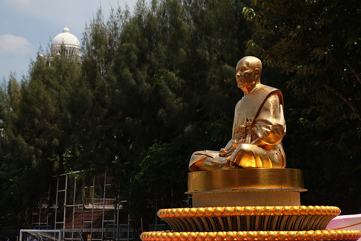 budha, munk, gull, buddhisme, phramongkolthepmuni, dhammakaya pagoda, Wat