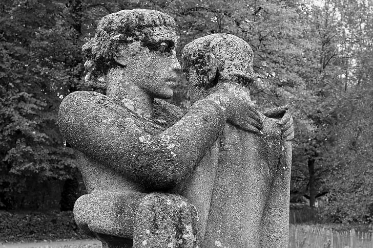 statue, image, love, embrace