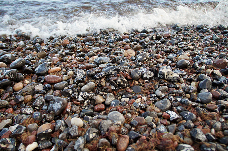Sea, Beach, Strassikivi, kiviä, pikkukiviranta, Surf