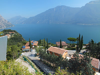 Garda, Lake, bergmeer, Italië, Panorama, landschap, berg