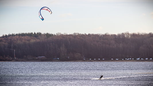 kite surf, kite surf, kitesurfer, kitesurf, sport acquatici, Trascinare, per il tempo libero