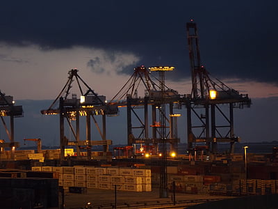containerhavn, container gantry kran, Port håndtering, havnen kraner
