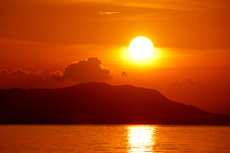 günbatımı, Deniz, Mallorca, ruh hali, su, abendstimmung, romantik