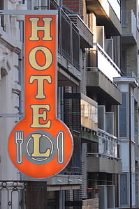Hotel, budovy, Reklama