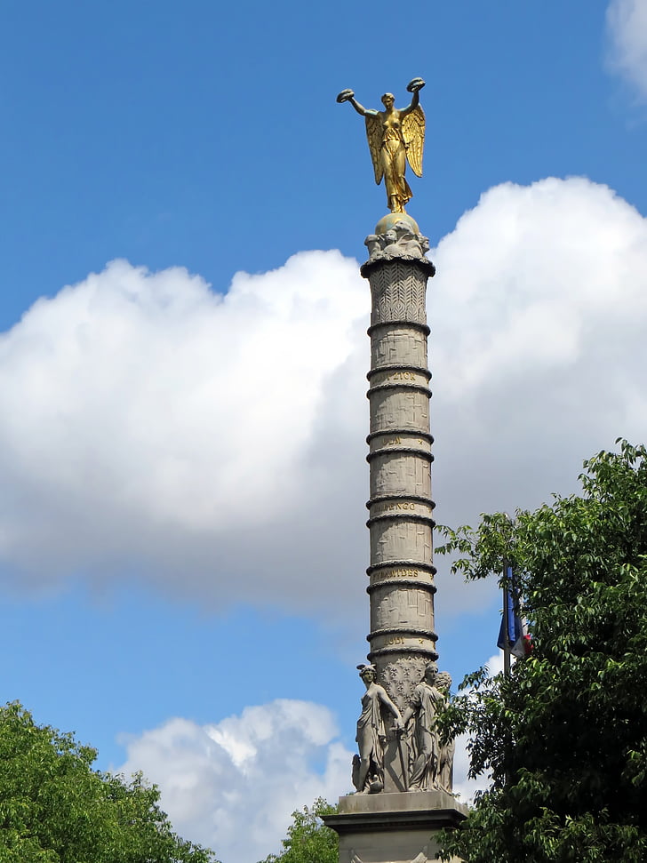 Paris, Châtelet, kolumn, fontän i palmträdet, monumentet, Napoleon