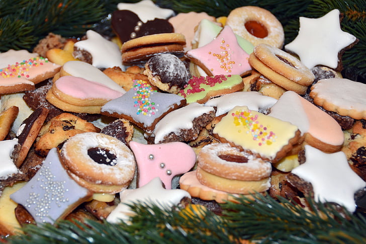 коледни бисквитки, Коледни бисквити, цветни, бисквитки, Коледа, вкусни, традицията