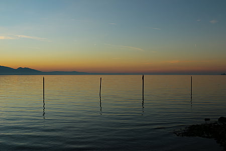 Bodeni-tó, tó, abendstimmung, naplemente, víz, természet ég, este