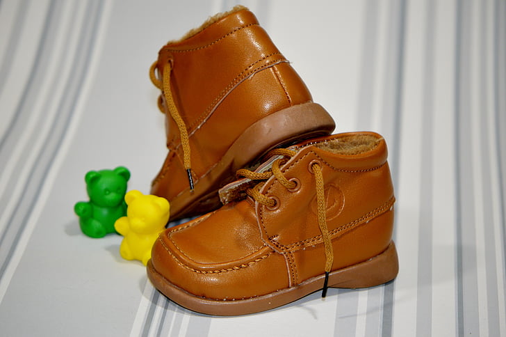 detská obuv, Baby, topánky, hnedá, Čistenie, móda, dvojica