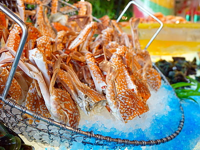 crabs, seafood, cold, ice, shell, claw, sea