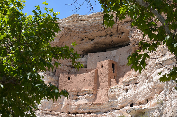 m.n. Montezuma castle, Anasazi, Arizona, caverna, indiano, sudoeste americano, nativo americano em casa