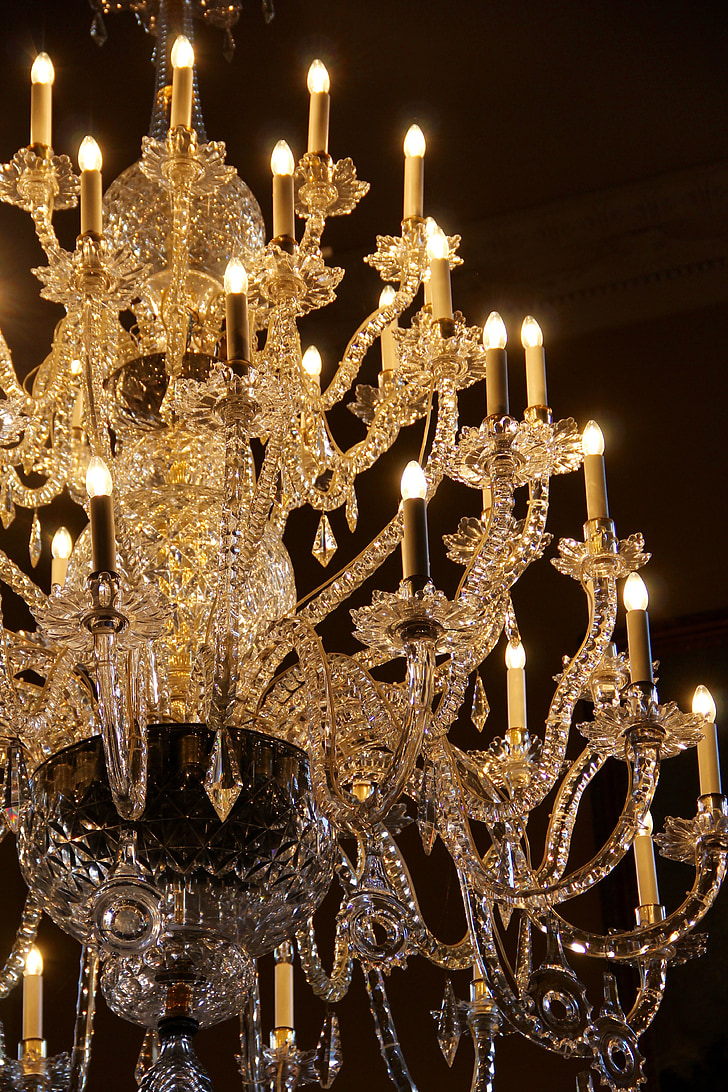 chandelier, crystal, elegance, luxury, glass, ornate, classic