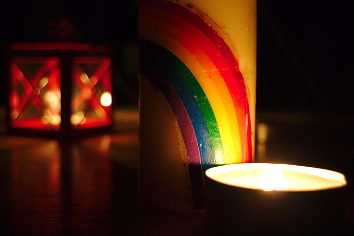 light, candle, night, rainbow, relaxation, candlelight, fire