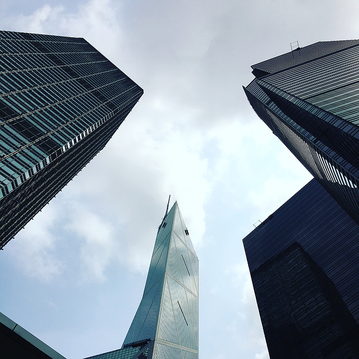 Hong kong, budova, zobrazení Street view, obloha
