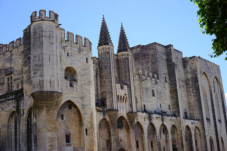 Palais des papes, budynek, nakładające, imponujące, ogromne, Avignon, Miasto