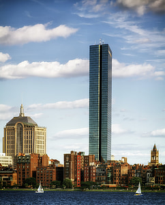 Boston, Massachusetts, pilsēta, pilsētās, pilsētas, siluets, debesskrāpju