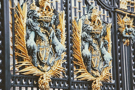 Londra, Palatul Buckingham, detaliu, gard, Marea Britanie, Palatul, aur