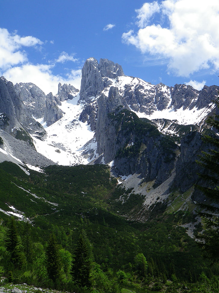 bischofsmütze, mountains, alpine, landscape, hiking, nature, mountain