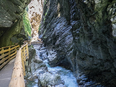 Лихтенштайнкламм, ущелье, Австрия, воды, скалы, Природа, пейзаж