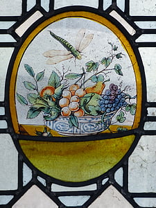 finestra, vidrieres, l'església, fe, Vitrall, fruita, fruites