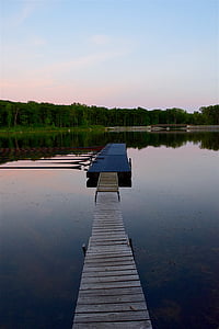 Dock, jazero, západ slnka, vody, Príroda, Sky, Príroda