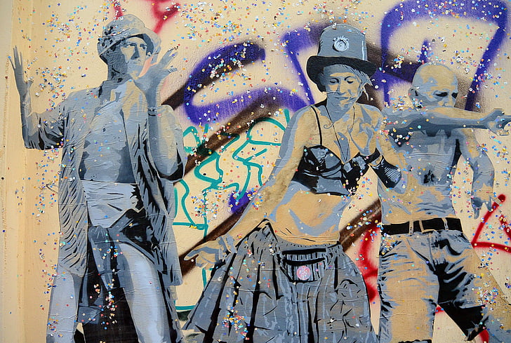 pouličné umenie, graffiti, nástenné maľby, Urban art, alternatíva, Postrekovač, Berlín