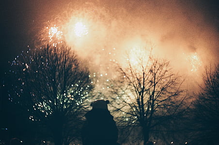 focuri de artificii, copil, cuplu, foc, fericit, vacanta, copii