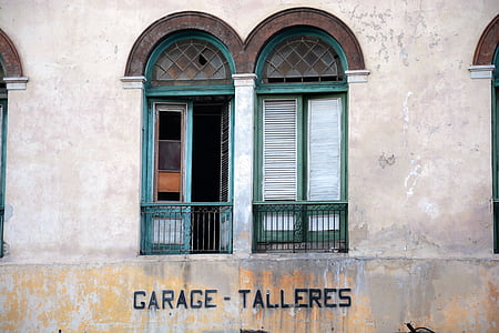 Kolonialna slog, okno, fasada, Kuba, Havana