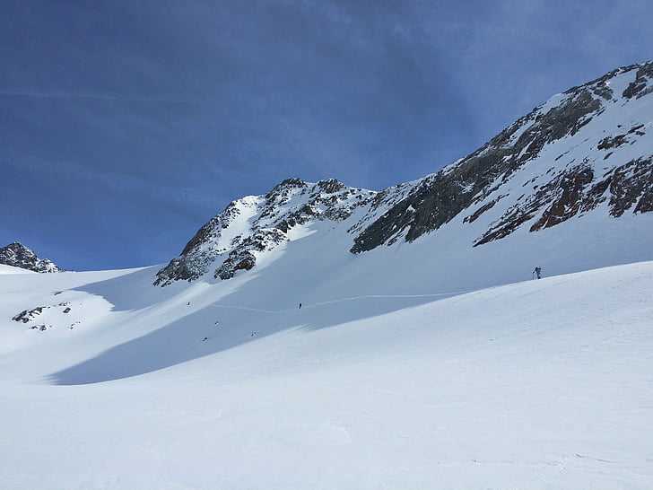 snowboard, splitboard, Stubaital, Stubai glacier, zirve, kar, Kış