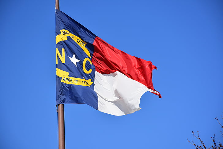 vlag, NC, North carolina, Carolina, staat, symbool, Wind