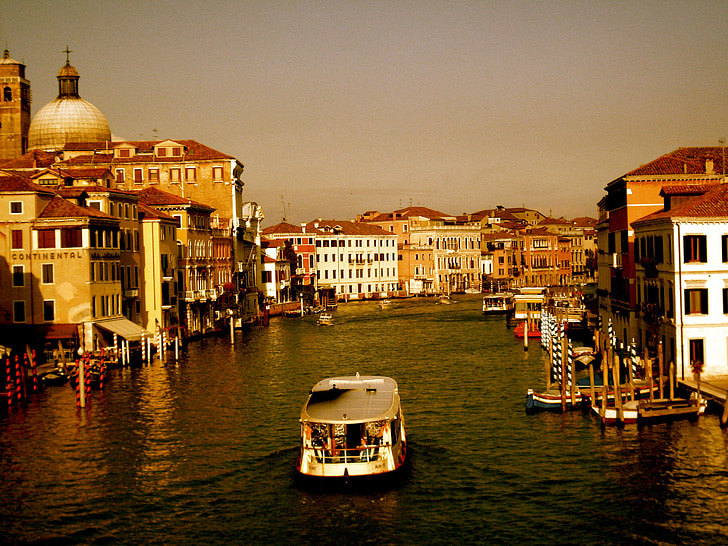 bateau, eau, île, Venise, Veneto