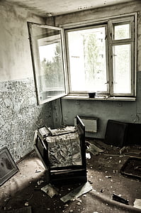 pripyat, chernobyl, old, indoors, black And White, dirty, old-fashioned
