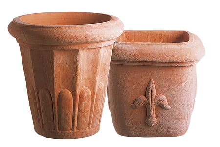 terakota, pot, pot bunga, clay dipecat, tanpa glasir, produk keramik, tembikar