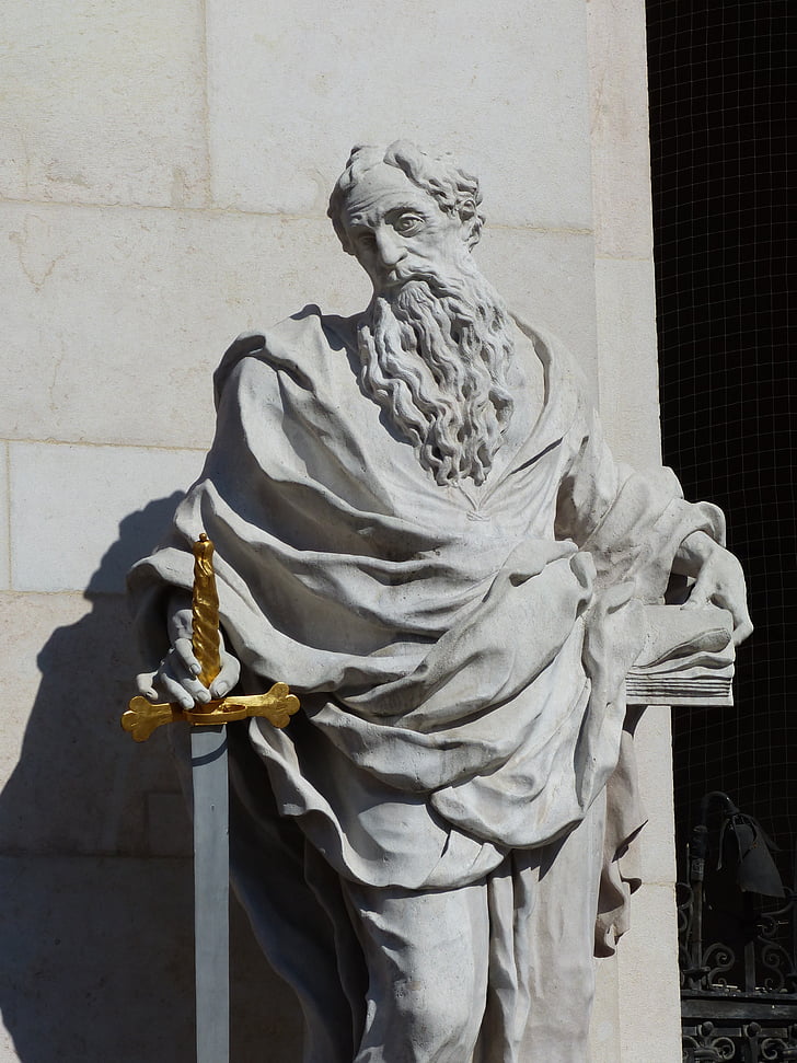 Sveti Pavao, mač, kamena figura, slika, salzburška katedrala, Salzburg, Austrija