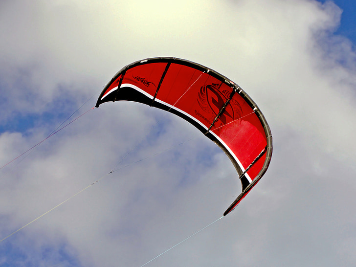 kitesurfing kite, Wing, vand sport, Sky