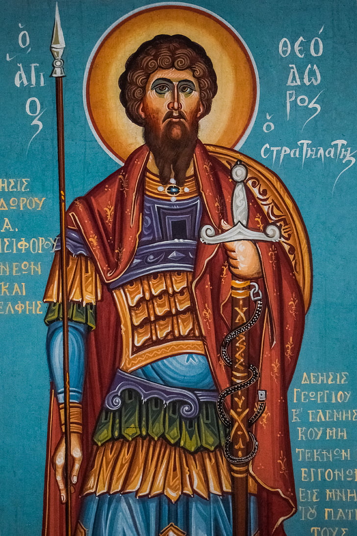 St theodore, Santo, religião, Igreja, iconografia, pintura, parede