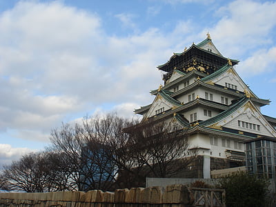 Osaka castle, hrad, Sky