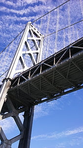 San francisco, Bay bridge, baai, brug, Californië, de skyline van San francisco