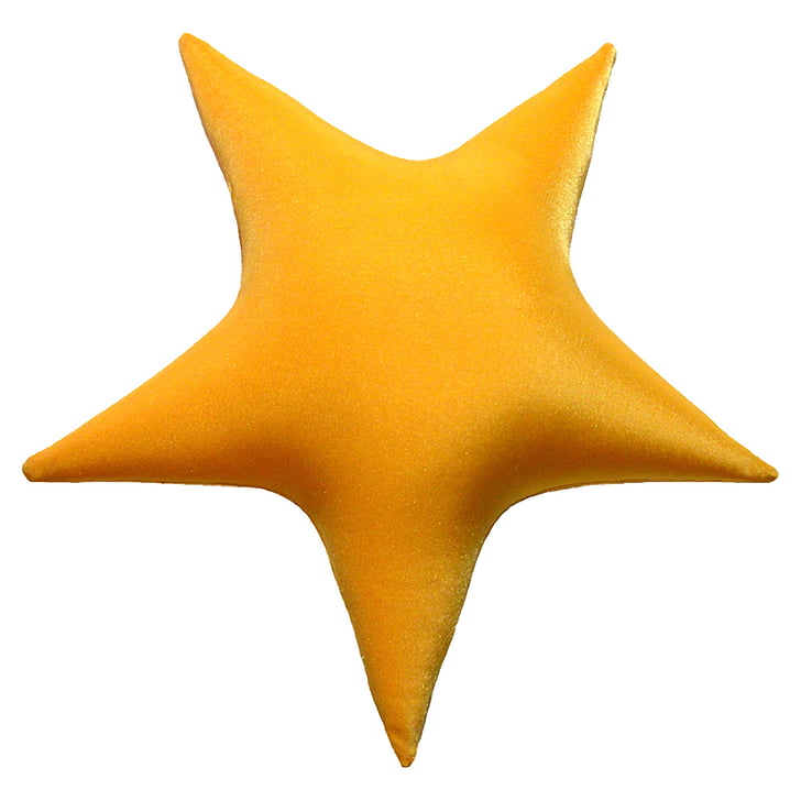 pillow, star, yellow, nylon