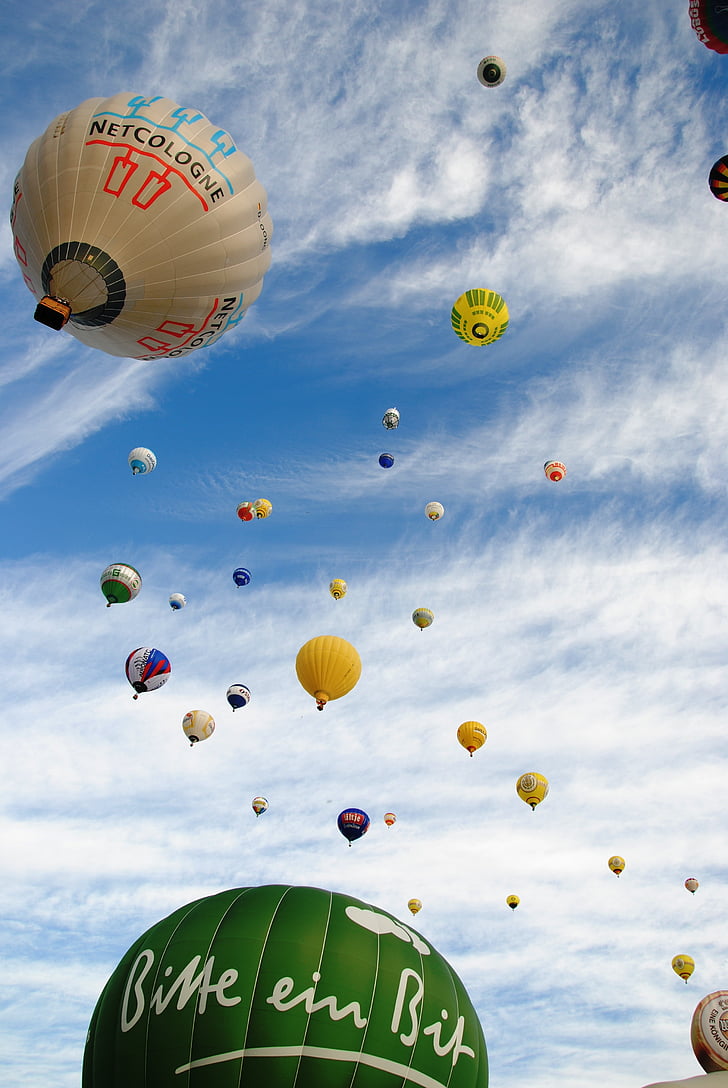 ballon, hemel, hete lucht ballonvaart, brander, hete luchtballon rijdt, Start, ballonvaren