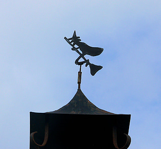 ornamento de chaminé, dakornament, bruxa, metal
