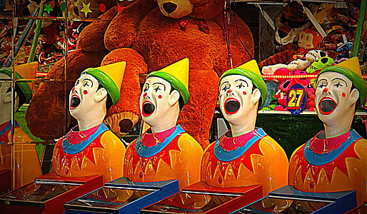 clowns, show, entertainment, carnival, game, amusement, fairground