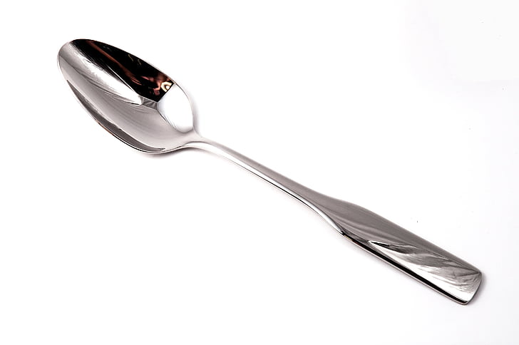 chrome, cutlery, flatware, metal, metallic, silverware, spoon