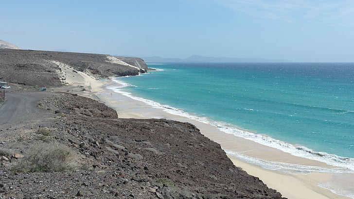 Fuerteventura, stranden, sjøen, ferie