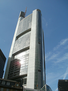 Frankfurt, Commerzbank, tornet, Tyskland, skyskrapa, staden, företag