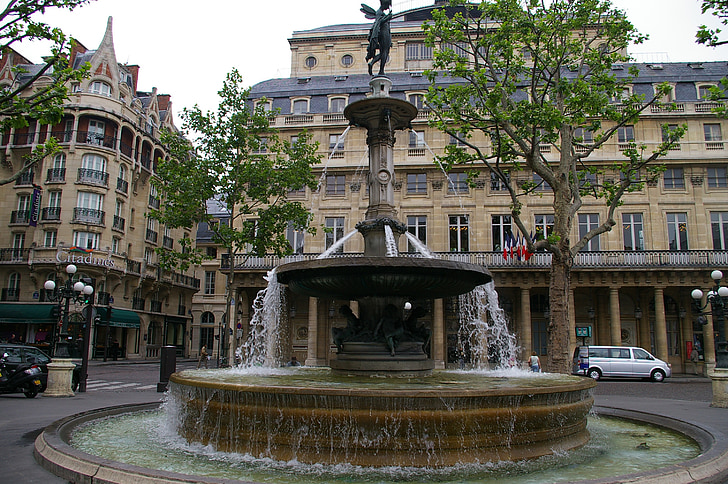 fontána, Paríž, Francúzsko, Európa, Plaza