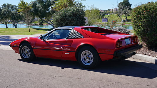 Ferrari, sportsvogn, biludstilling, røde bil, Auto, køretøj