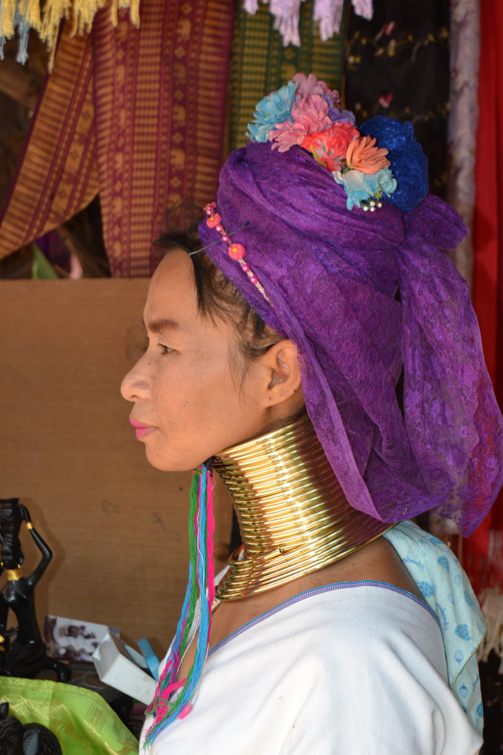 dones, dona girafa, Padaung, Tailàndia, coll, tribu