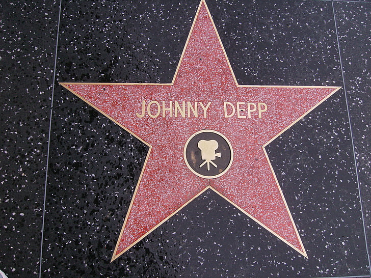 Star, Johnny depp, Hollywood, Street, California, La, Matkailu