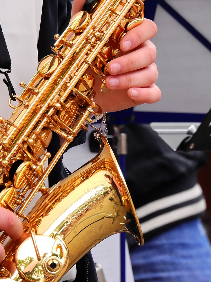música, músico, instrumento, entretenimento, instrumento de bronze, saxofone, banda
